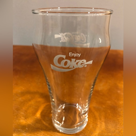 Vintage 1970’s Retro Enjoy Coke Clear Glass - Picture 1 of 5